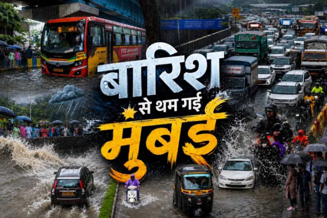 बारिश से थाम गई मुंबई जगह-जगह जलभराव, रेड अलर्ट ने बढ़ाई मुंबईकर की टेंशन