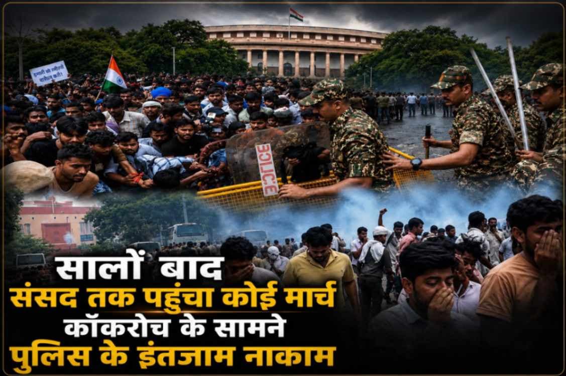 सालों बाद संसद तक पहुँचा ‘कॉकरोच मार्च’, सुरक्षा व्यवस्था पर उठे सवाल,
